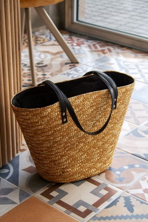 Sac à main cuir tressé